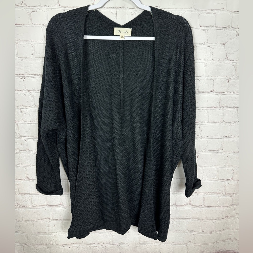 Becool black Long Sleeve Open Cardigan Knit‎ Sweater Sz S/M, GUC